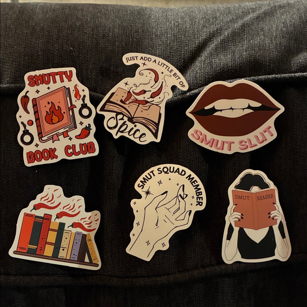 Smutty/Spice/Spicy Book Club Sticker Pack - Colorful Reading Icons